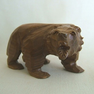 Ainu Carved Bear, Natural Wood